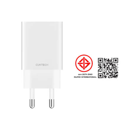 หัวชาร์จเร็ว CUKTECH USB-C GAN 30W CUKTECH A18T สีขาว ใช้สำหรับ IPHONE (รองรับเทคโนโลยี PD 3.0)KR_9